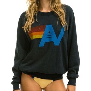 Aviator Nation logo sweatshirt in charcoal size large.